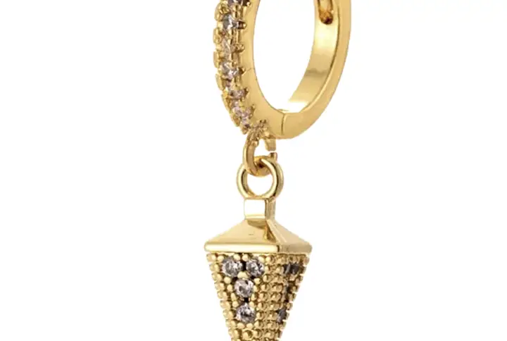 18K Gold Plated Sterling Silver Dainty Spike Drop Earring