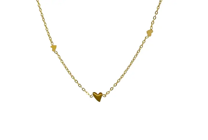 3 Hearts Gold Necklace