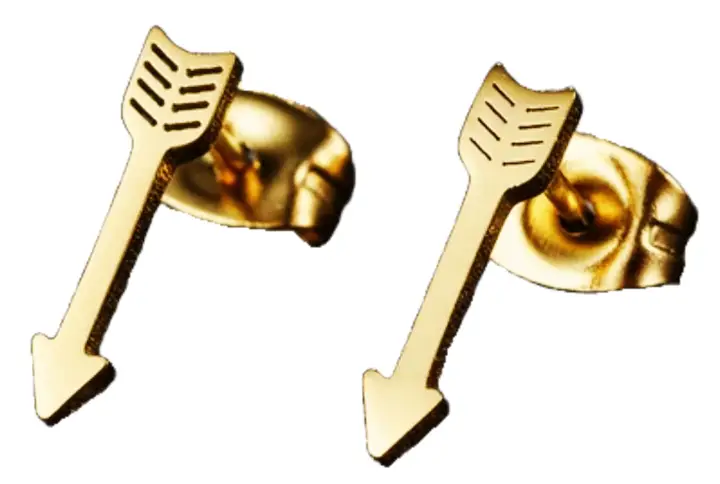Gold Arrow Ear Studs