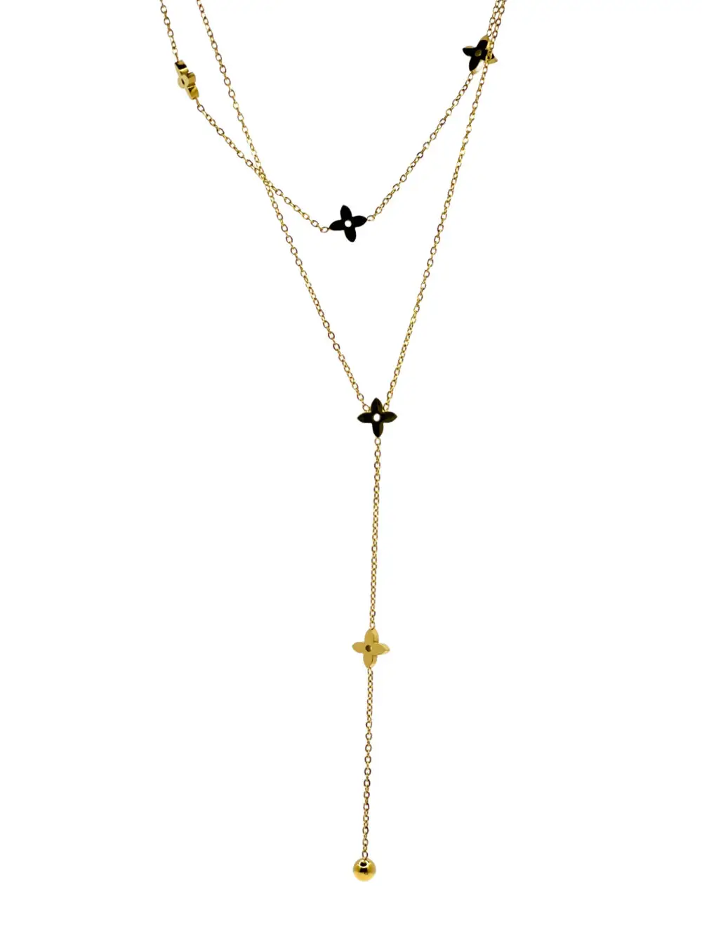 Double-Layered Pendant Necklace in Premium 18K Gold-Plated Titanium Steel 💎