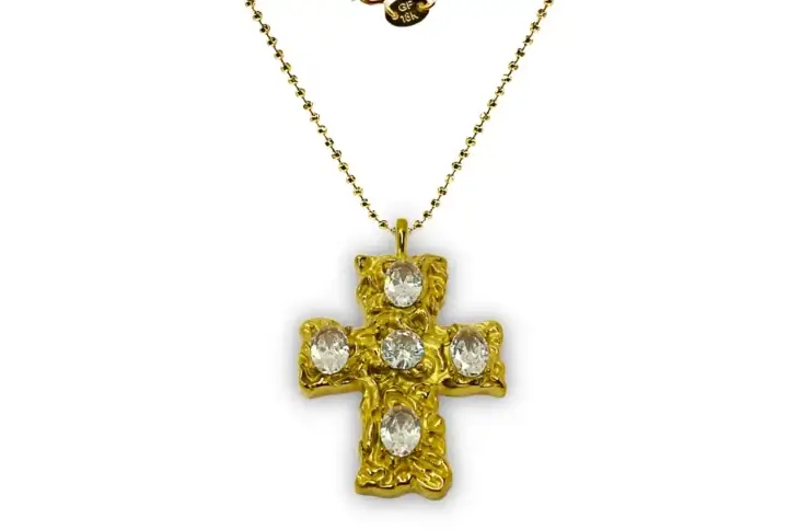 Divine Radiance Cross Charm Necklace Keira K