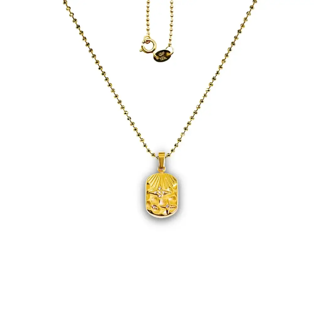 Golden Stellar Lumina Charm in Premium 18K Gold-Plated Stainless Steel with Natural Zircon Gemstones 💫