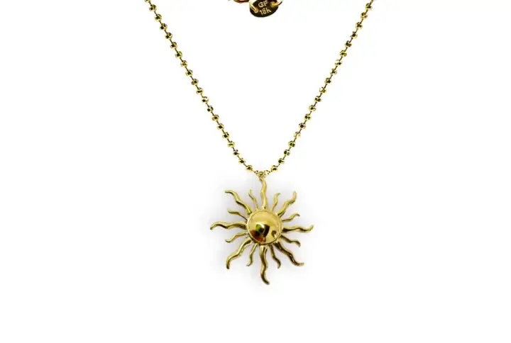 Golden Sun Radiance Charm Necklace Keira K