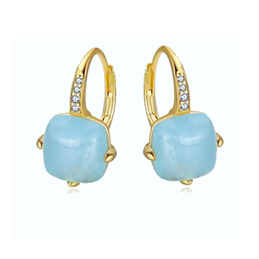 Blue Eclipse Aquamarine Earrings