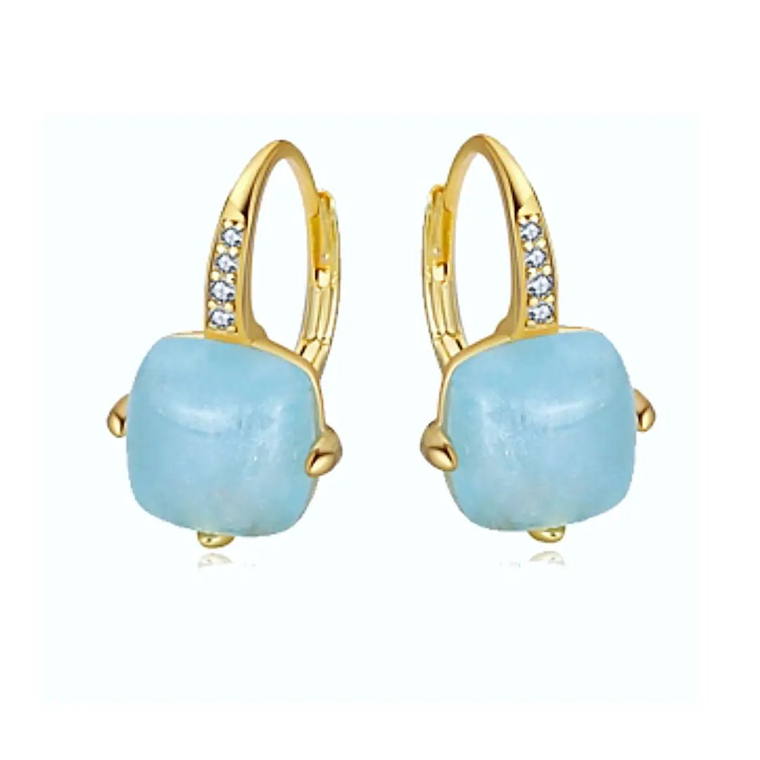 Blue Eclipse Aquamarine Earrings