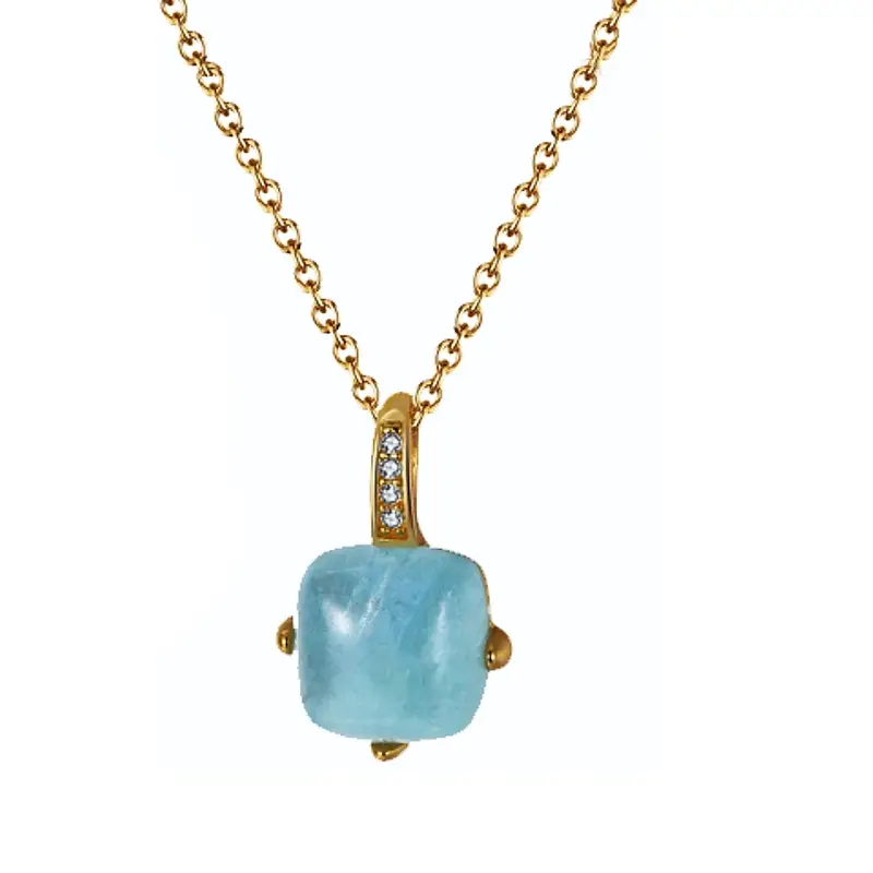 Blue Eclipse Aquamarine Necklace
