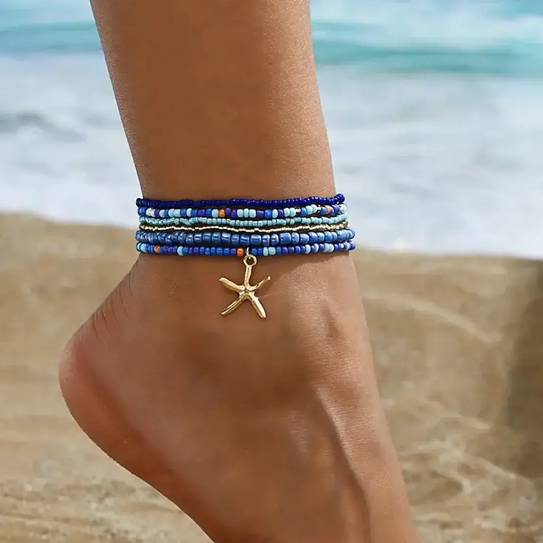 Beaded Star Anklet For Women