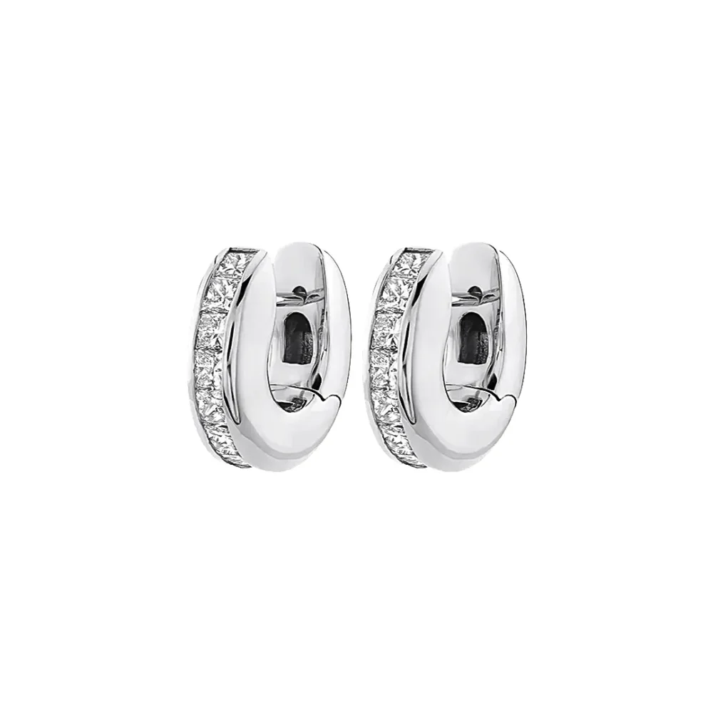 GleamLine Silver Huggies Earrings