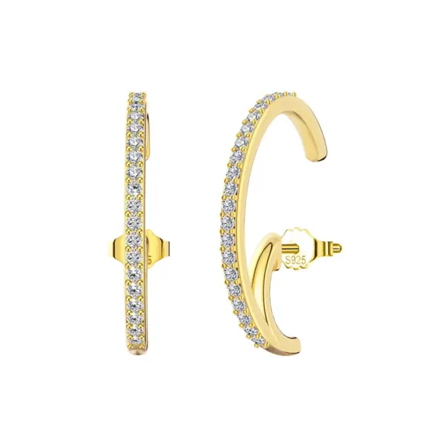 Half Circle Gold Earring