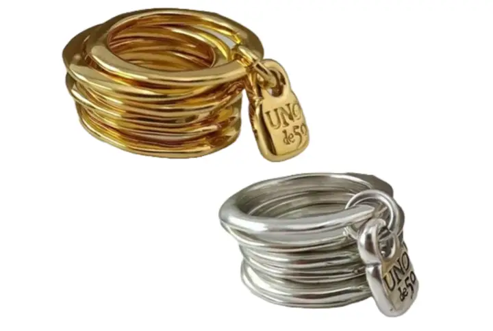 Lock Ring Silve Gold