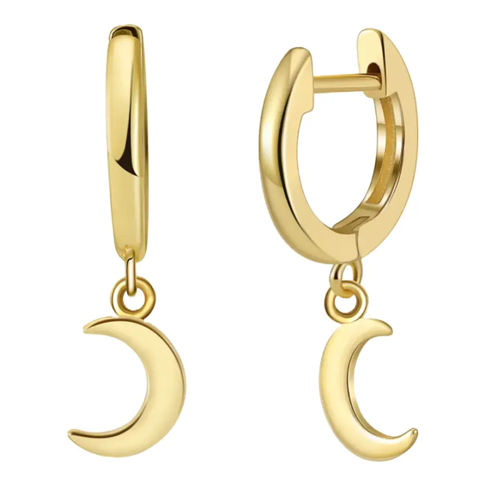 Hanging Moon Drop Earrings