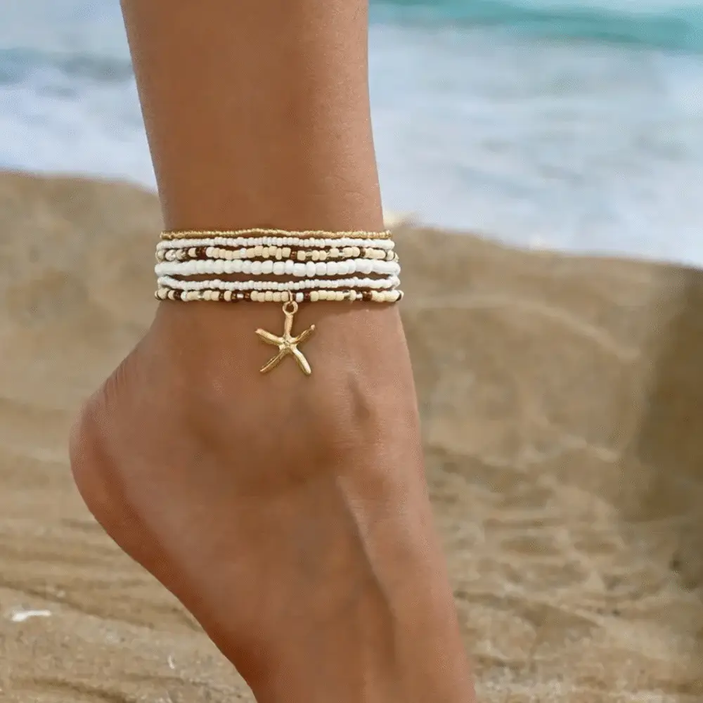 Beaded Star Anklet