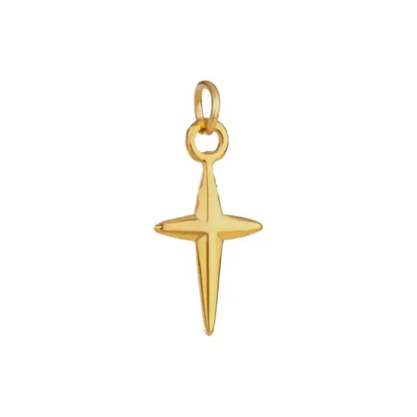Four-Pointed Star Pendant in Stainless Steel