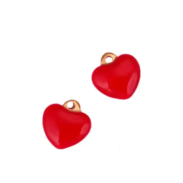 Vibrant Red Heart Pendant in Stainless Steel