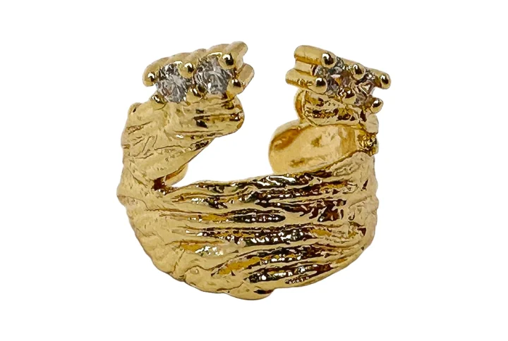 Gold Ear Cuff With Natural Zircons Keira K