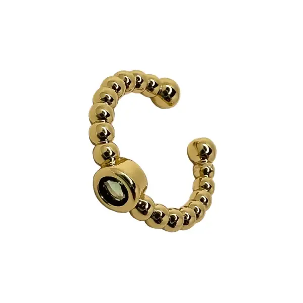 Green Quartz 18k Gold-plated Ear Cuff by Keira k