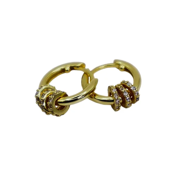 Three Rings Of Hope Earrings gold tone