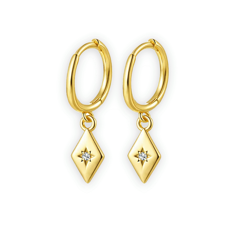 Stellar Diamond Gold Drop Earrings