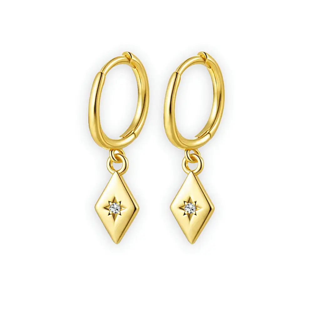 Stellar Diamond Gold Drop Earrings