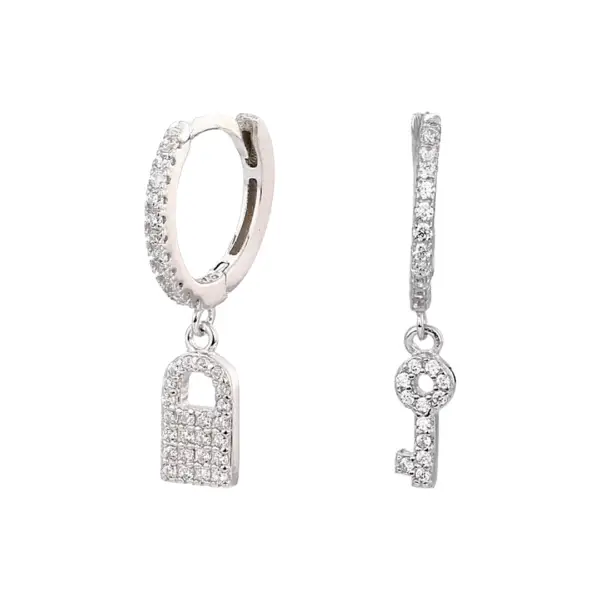 Secrets Unlocked Silver Huggies Earrings Keira K
