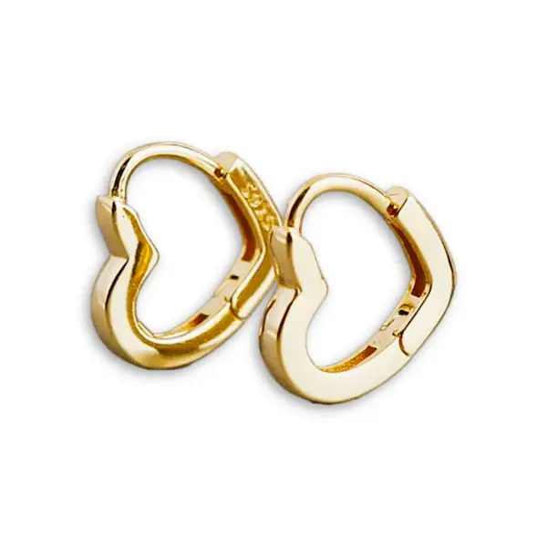 Sweet Heart Gold Hoop Earrings Keira K