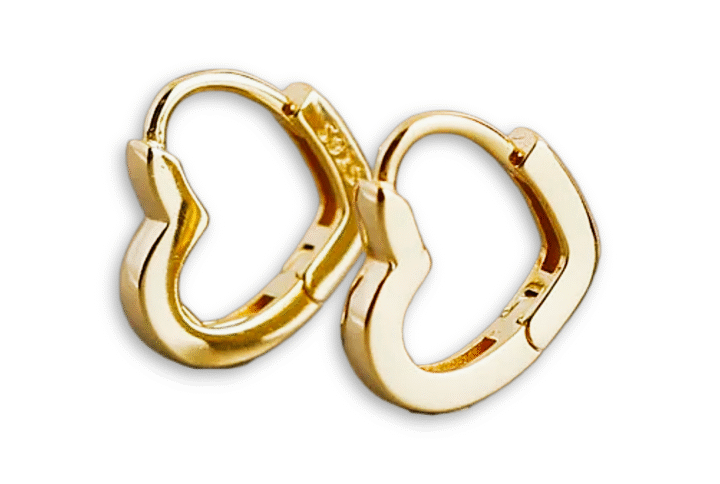 Sweet Heart Gold Hoop Earrings Keira K