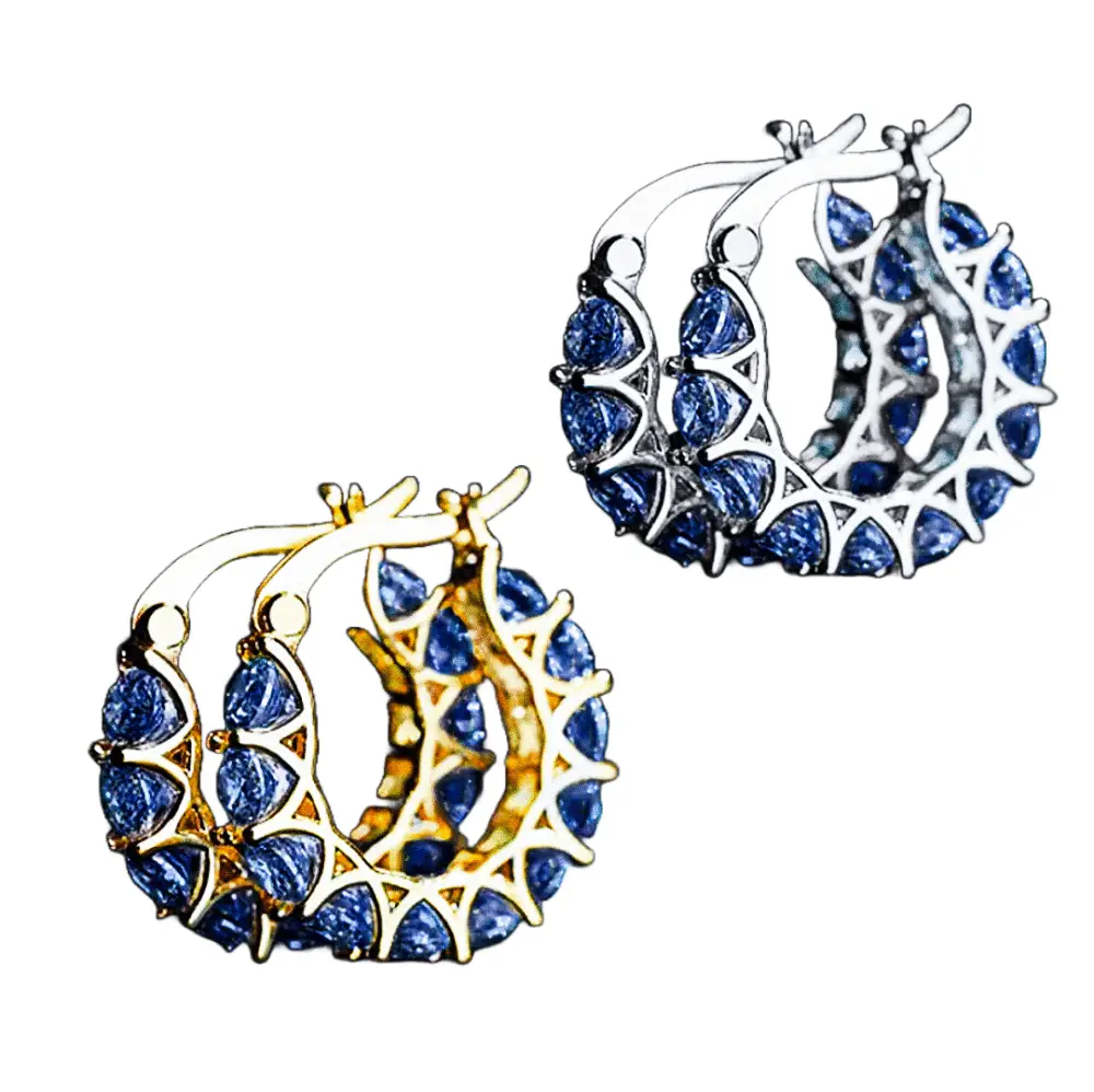 Vivid Zircon Hoop Earrings